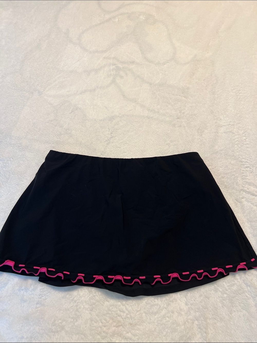 Profile By Gottex Black Swim Skirt with Pink Scallop Trim